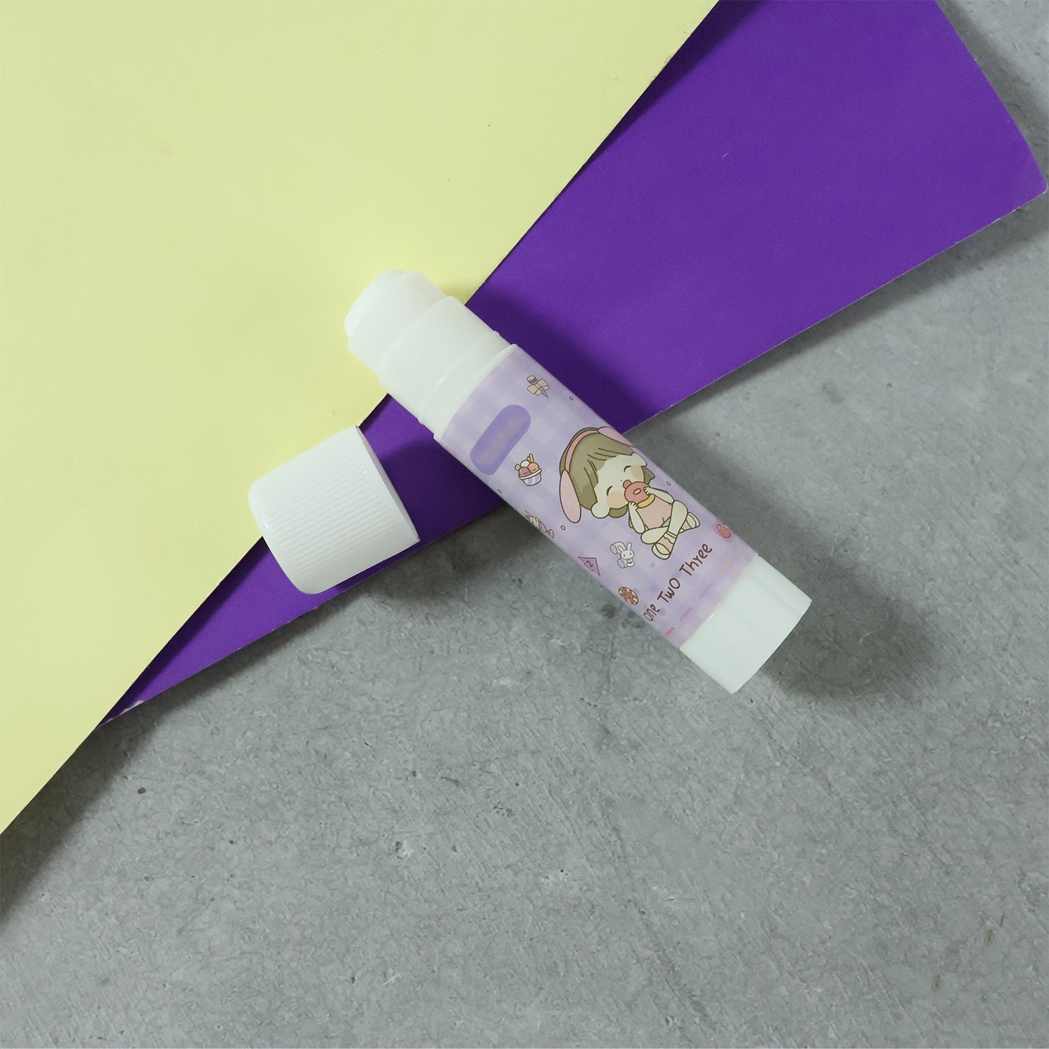 Solid Glue Stick Pack of 5 – Cartoon Design, Mess-Free Adhesive