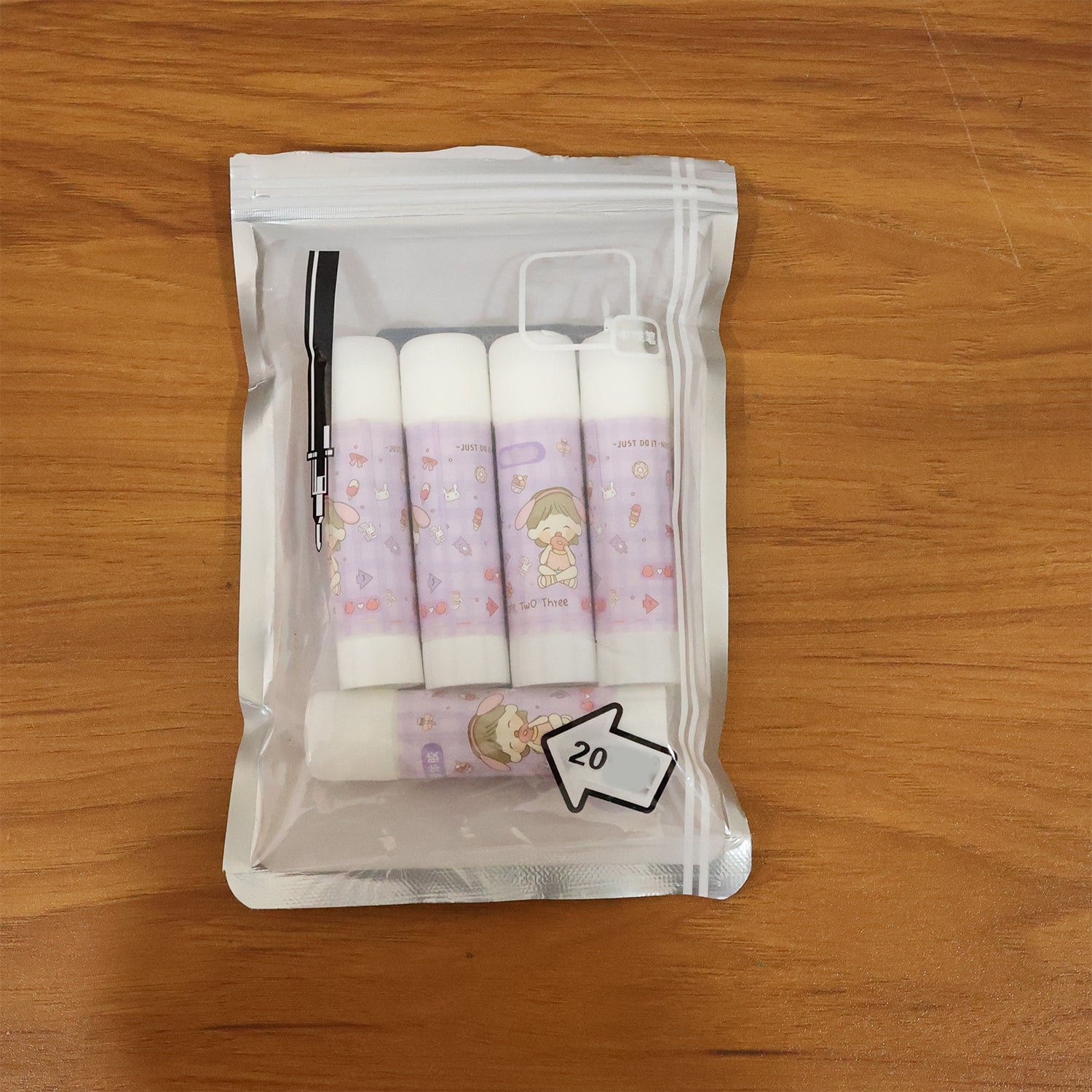 Solid Glue Stick Pack of 5 – Cartoon Design, Mess-Free Adhesive