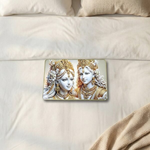 Radha Krishna Wall Art – Golden Finish Decor for Spiritual Spaces