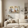 Radha Krishna Wall Art – Golden Finish Decor for Spiritual Spaces