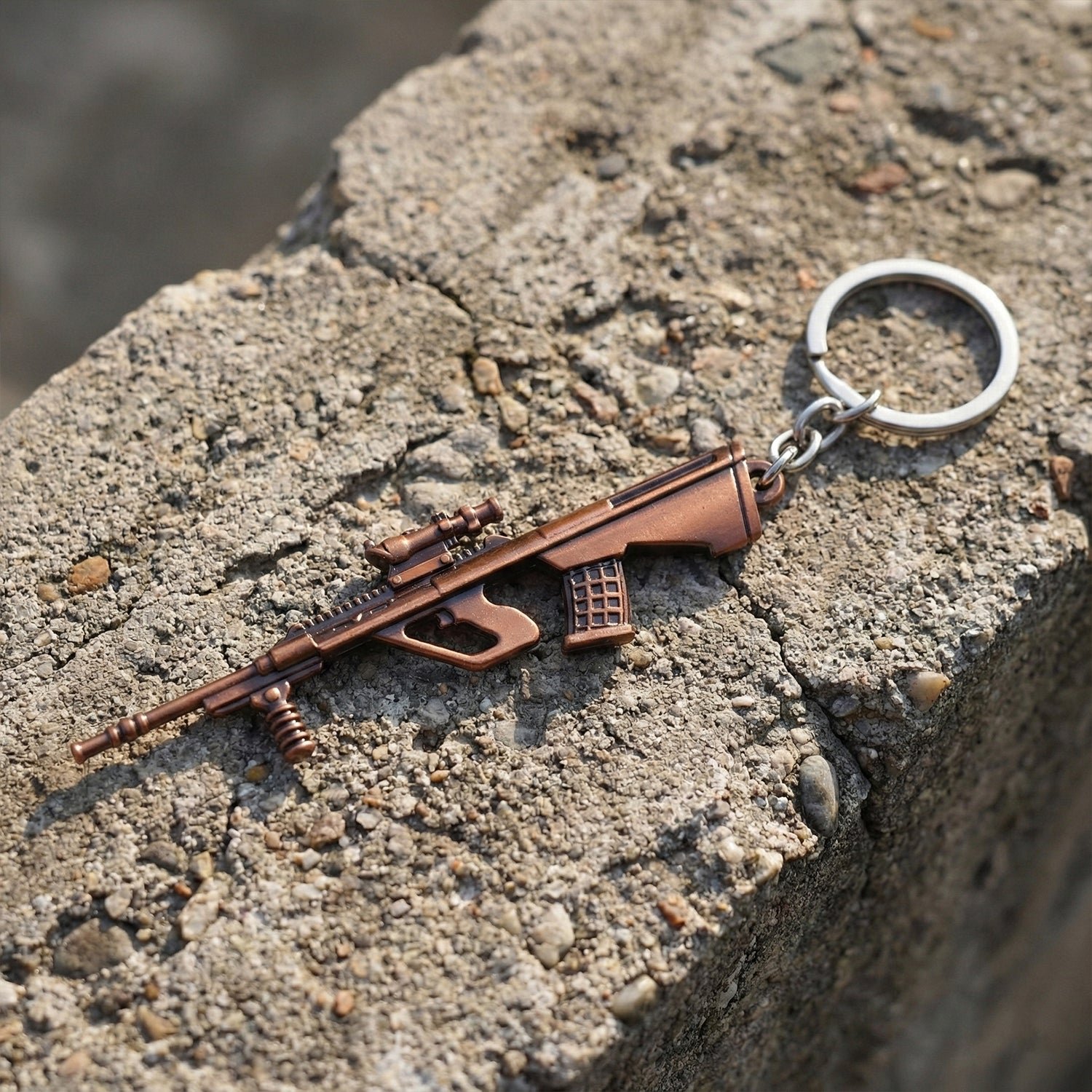 Gun Shape Keychain – Durable Metal Alloy with Antique Finish