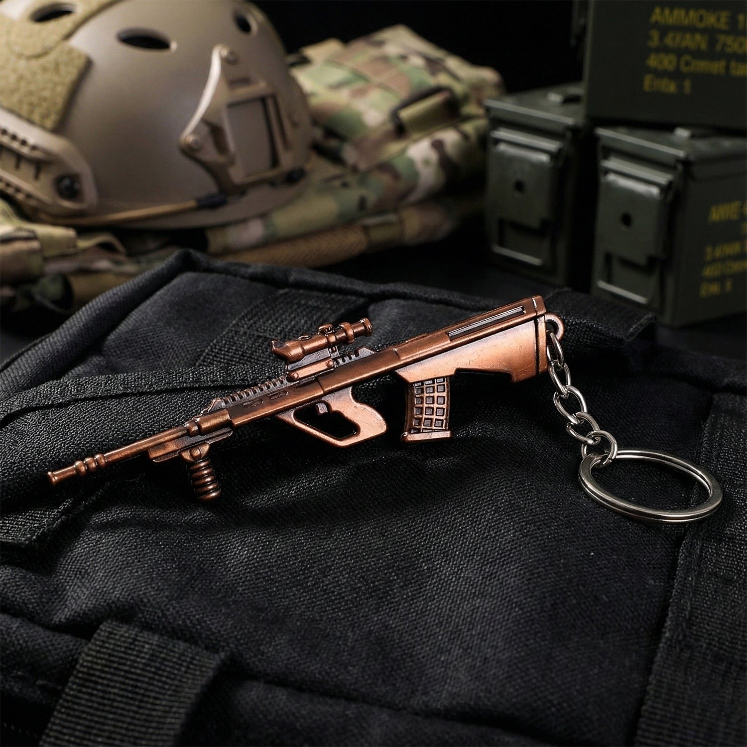 Gun Shape Keychain – Durable Metal Alloy with Antique Finish