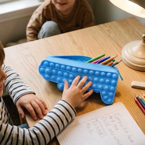 Pop It Crocodile Pencil Pouch – Stress-Relief Silicone & Spacious Design