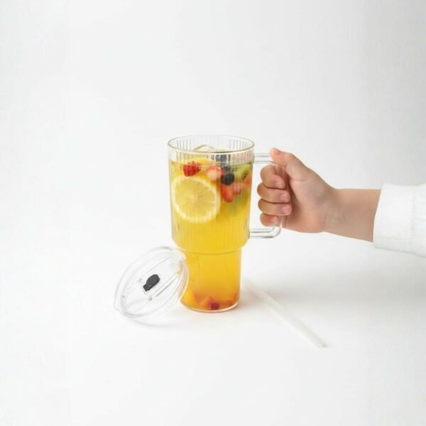 900 ML Glass Tumbler with Handle – Stylish & Durable Drinkware for Everyday Use