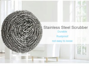 Stainless Steel Scrubber – Heavy-Duty Utensil Cleaning (6 Pack) | Velvet Wipe