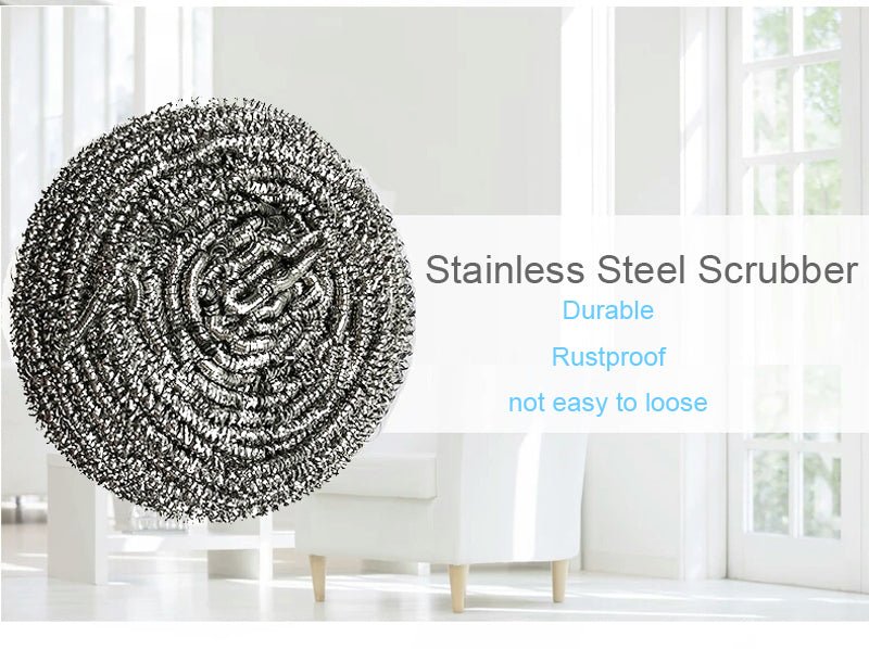 Stainless Steel Scrubber – Heavy-Duty Utensil Cleaning (6 Pack) | Velvet Wipe