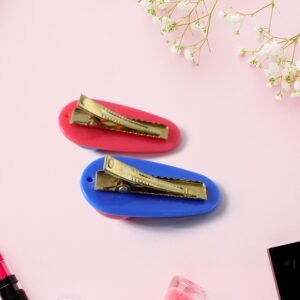 Snap Hair Clip Set – Decorative Rounded Accents, 4 Pieces