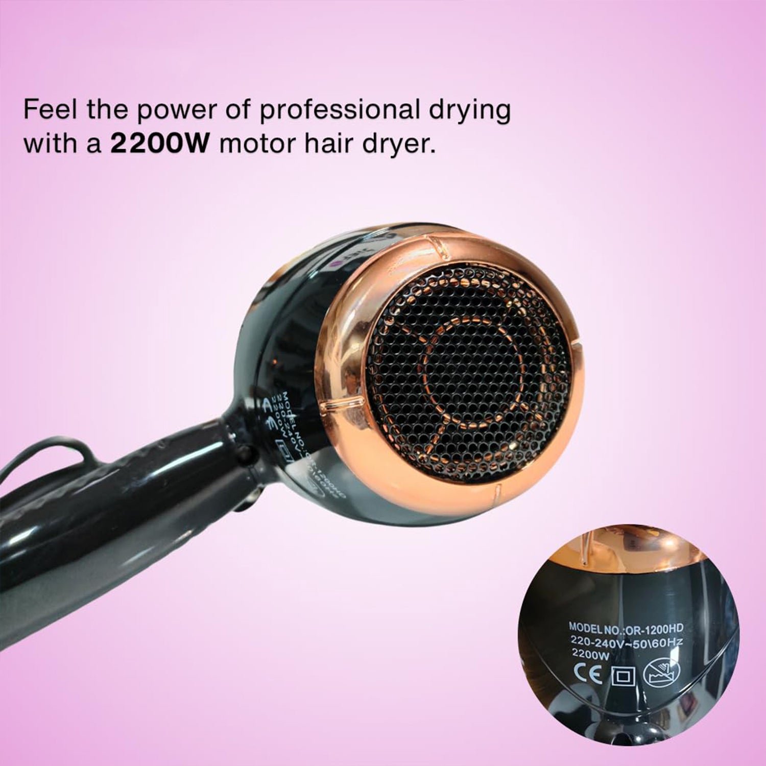 Professional Hair Dryer – Quick Drying with Concentrator Nozzle