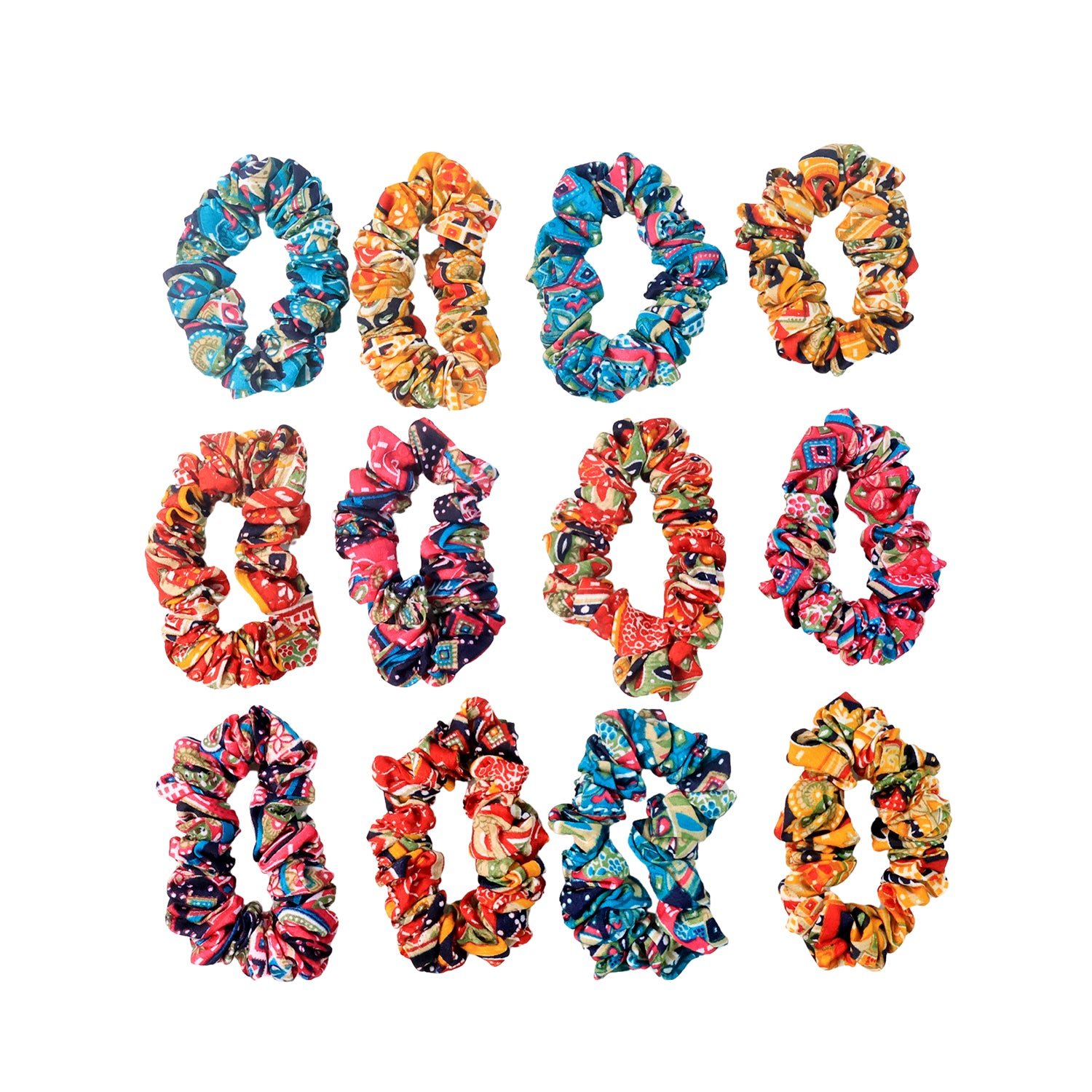 Hair-Scrunchies-05 Printed Fabric Hair Scrunchies – Set of 12 Stylish Prints