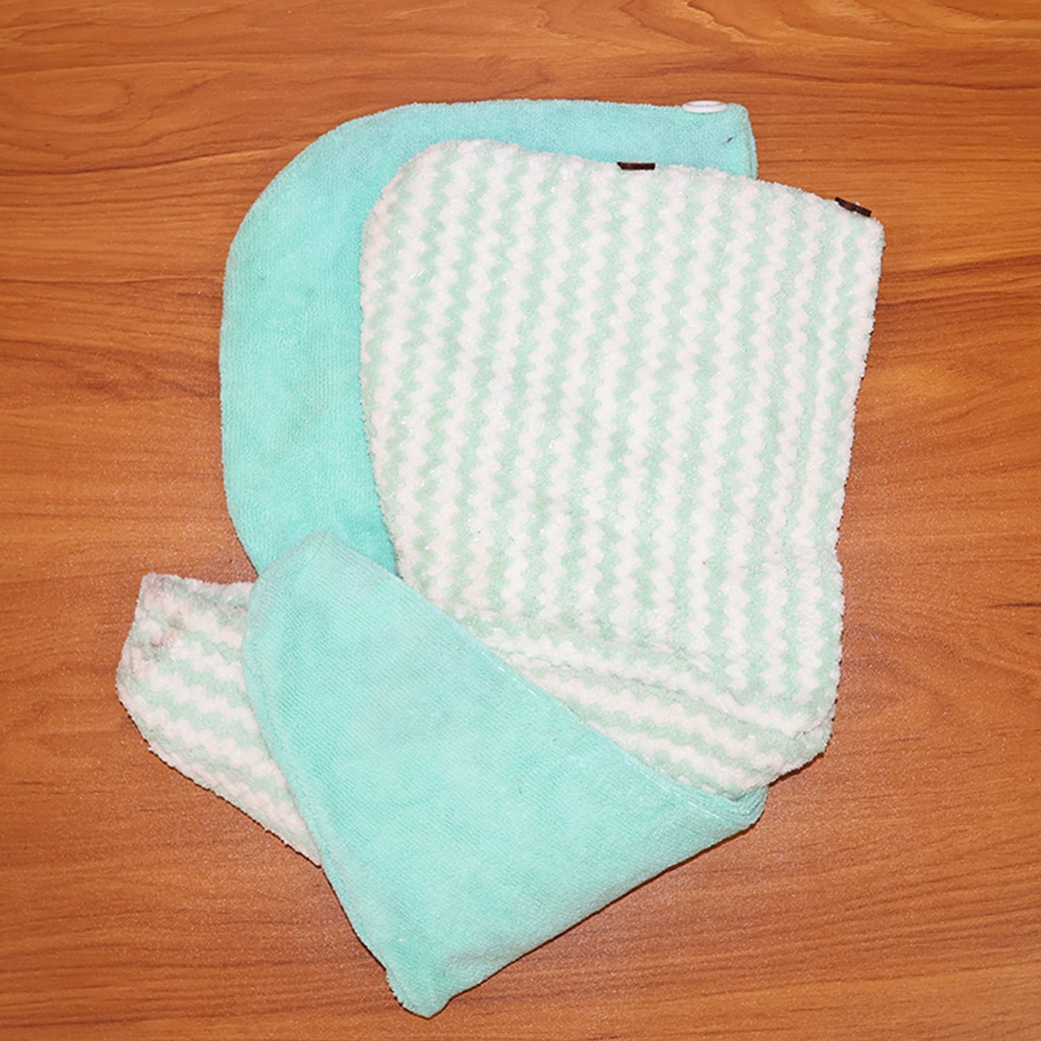 Microfiber Hair Drying Towel Wrap – Quick Absorbent Turban with Button Lock