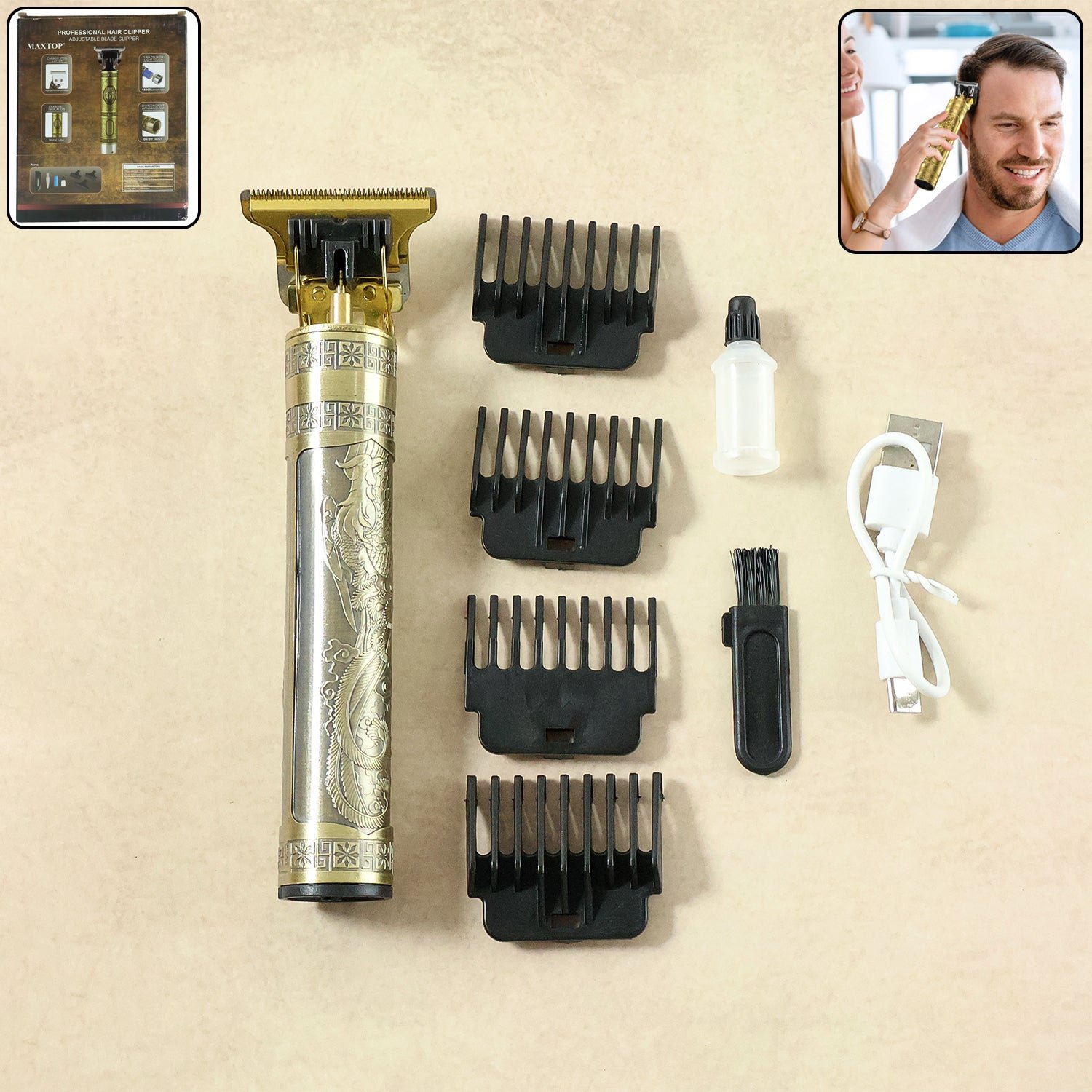 Hair-Trimmer-01 Electric Hair Trimmer – Precision Blade with Multi Comb Attachments