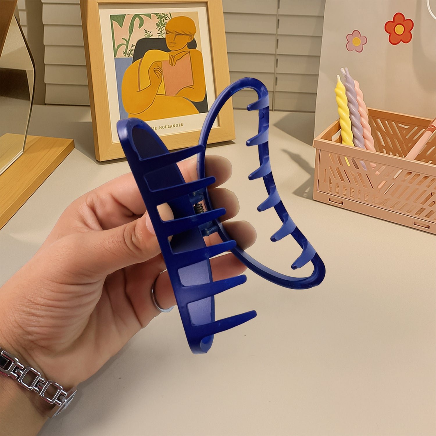 Plastic Hair Clip – Durable Matte Hair Clamp Grip (12 Pc)