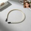Pearl Beaded Hair Band – Elegant Slim Golden Metal Headband