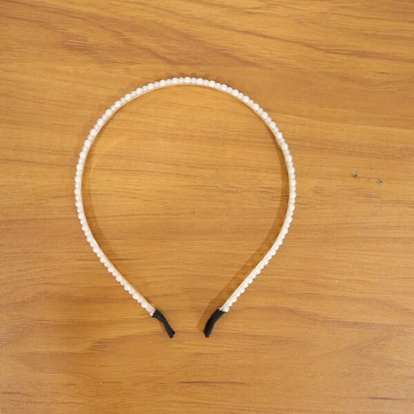 Pearl Beaded Hair Band – Elegant Slim Golden Metal Headband