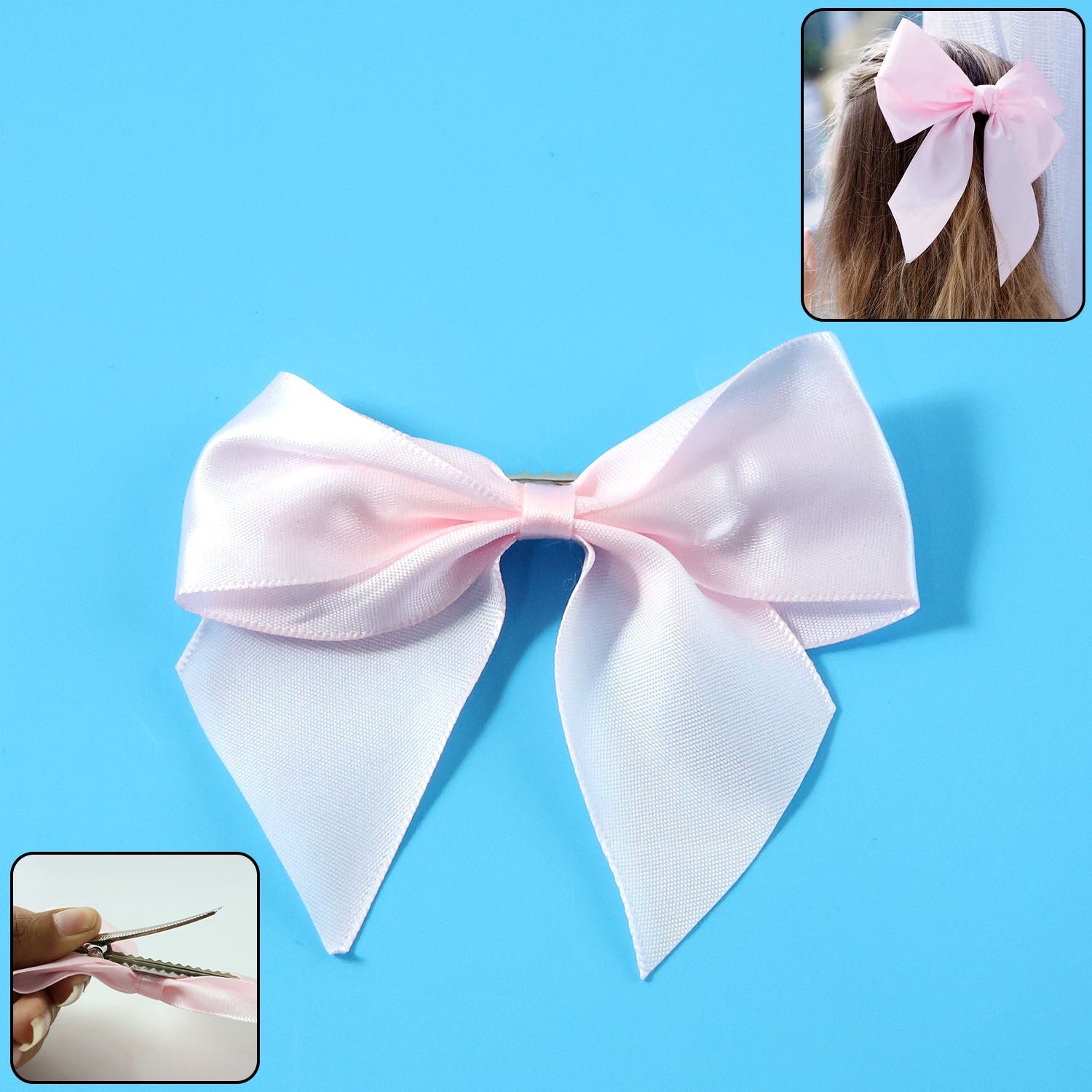 Satin Hair Bow Clip – Stylish & Comfortable Hair Accessory
