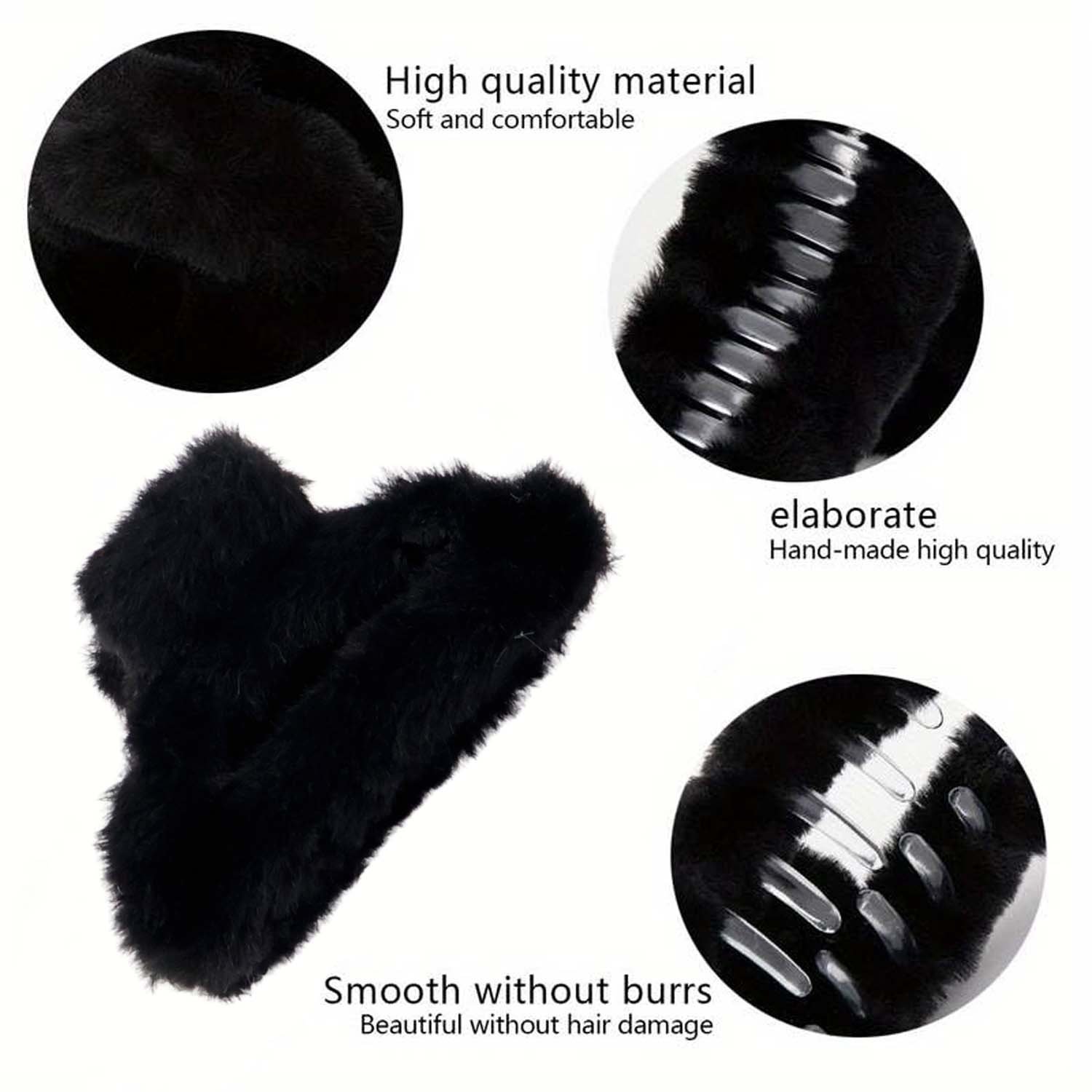 Soft Faux Fur Hair Claw Clip – Big Size Fluffy Grip