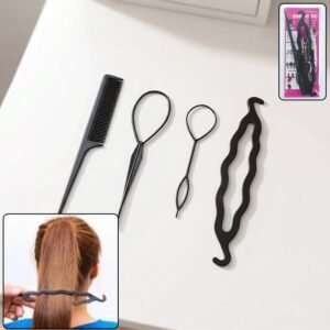 Multi Purpose 4 in 1 Hair Styling Tool Kit – Easy DIY Hairstyles