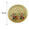HaldiKumkumSet01-size Cow Design Kankavati Kumkum Holder, Golden Pooja Thali with Compartments (1 Pc)
