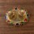 Decorative Kankavati Kumkum Holder, Golden Enamel Pooja Thali with Bowls (1 Pc)