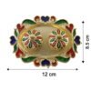HaldiKumkumSet02-size Decorative Kankavati Kumkum Holder, Golden Enamel Pooja Thali with Bowls (1 Pc)
