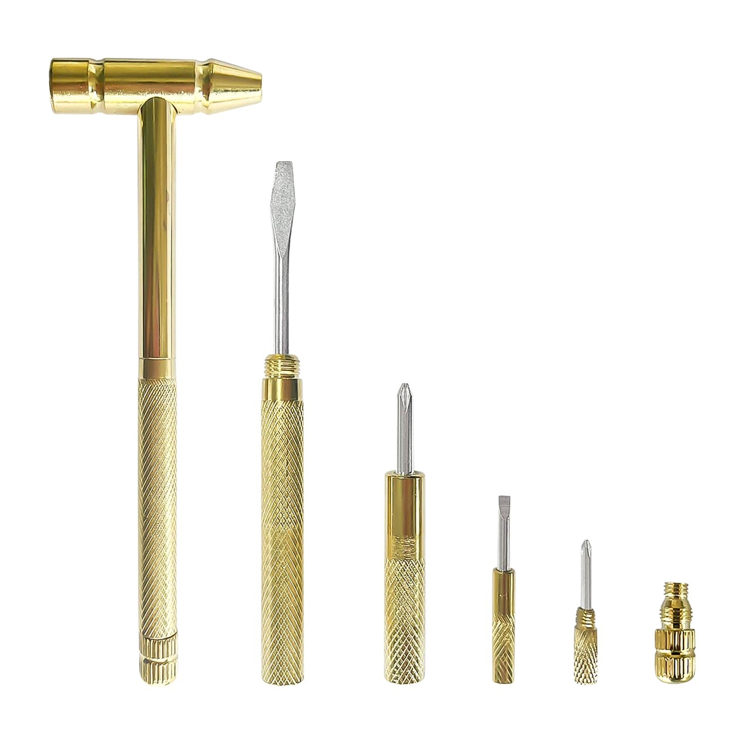 5-in-1 Small Hammer with Interchangeable Screwdriver Tips – Versatile Repair Tool