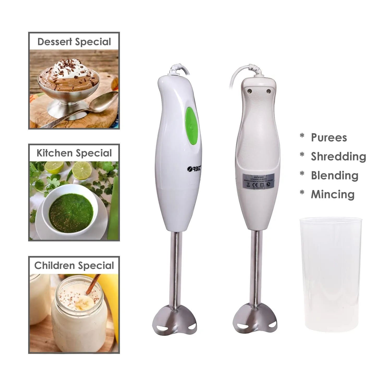 Electric Hand Blender – Stainless Steel Blade for Smooth Blending
