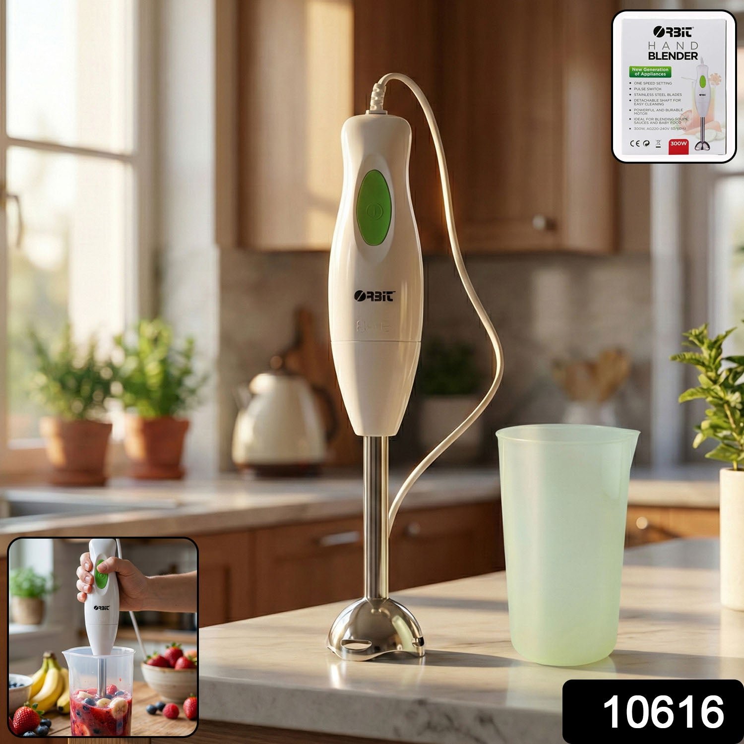Electric Hand Blender – Stainless Steel Blade for Smooth Blending
