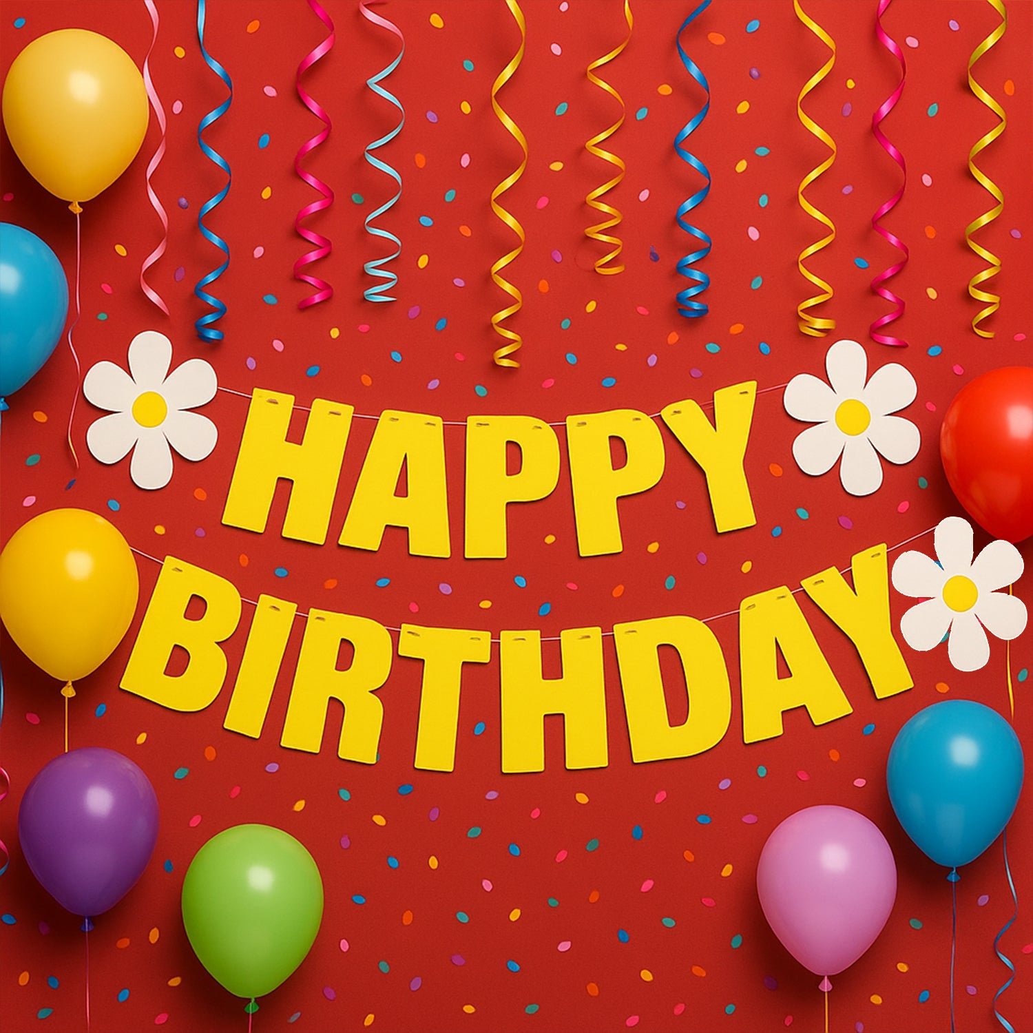Birthday Banner Set – Vibrant Floral Party Decoration