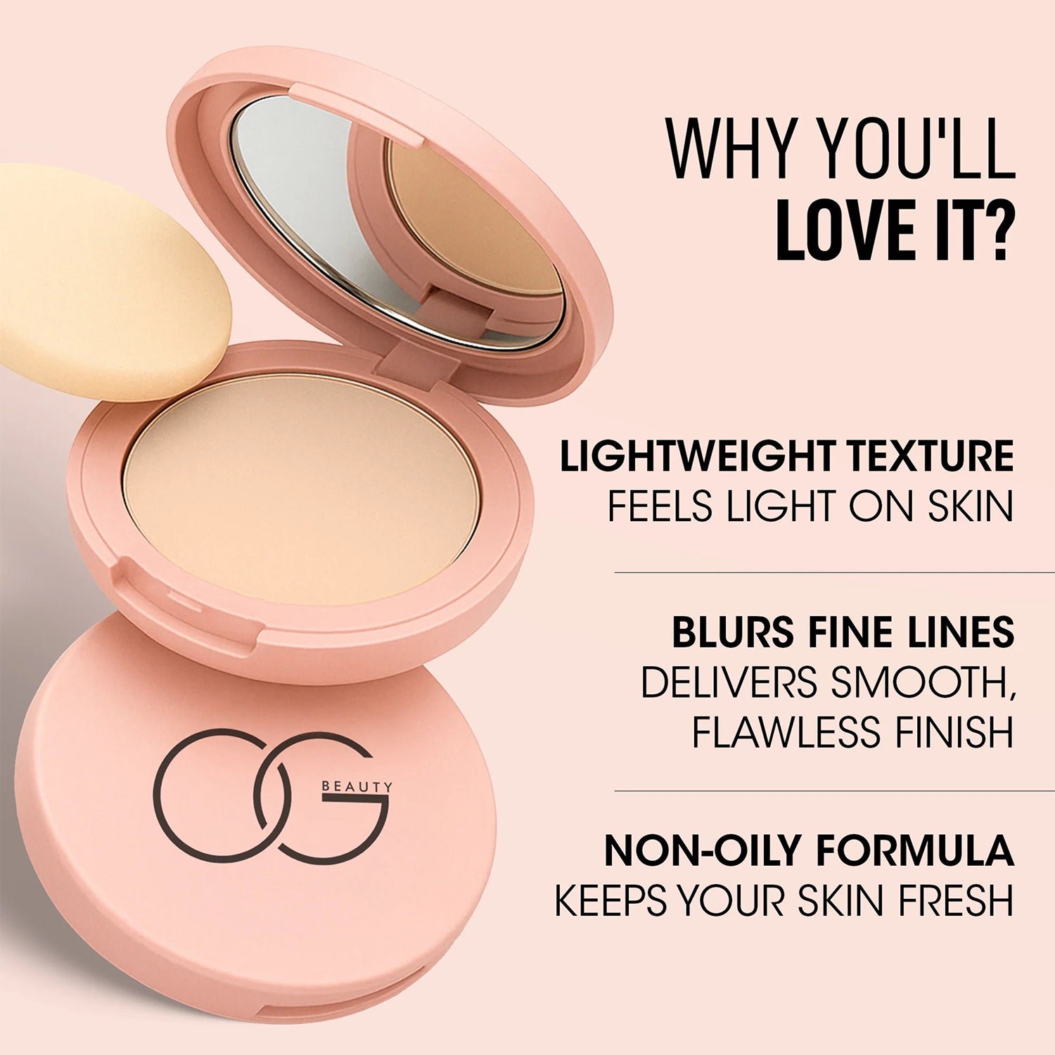 Hazelnut Compact Powder – Flawless Matte Finish with Nourishing Care