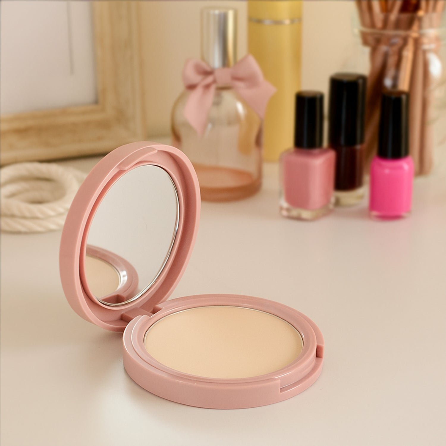 Hazelnut Compact Powder – Flawless Matte Finish with Nourishing Care