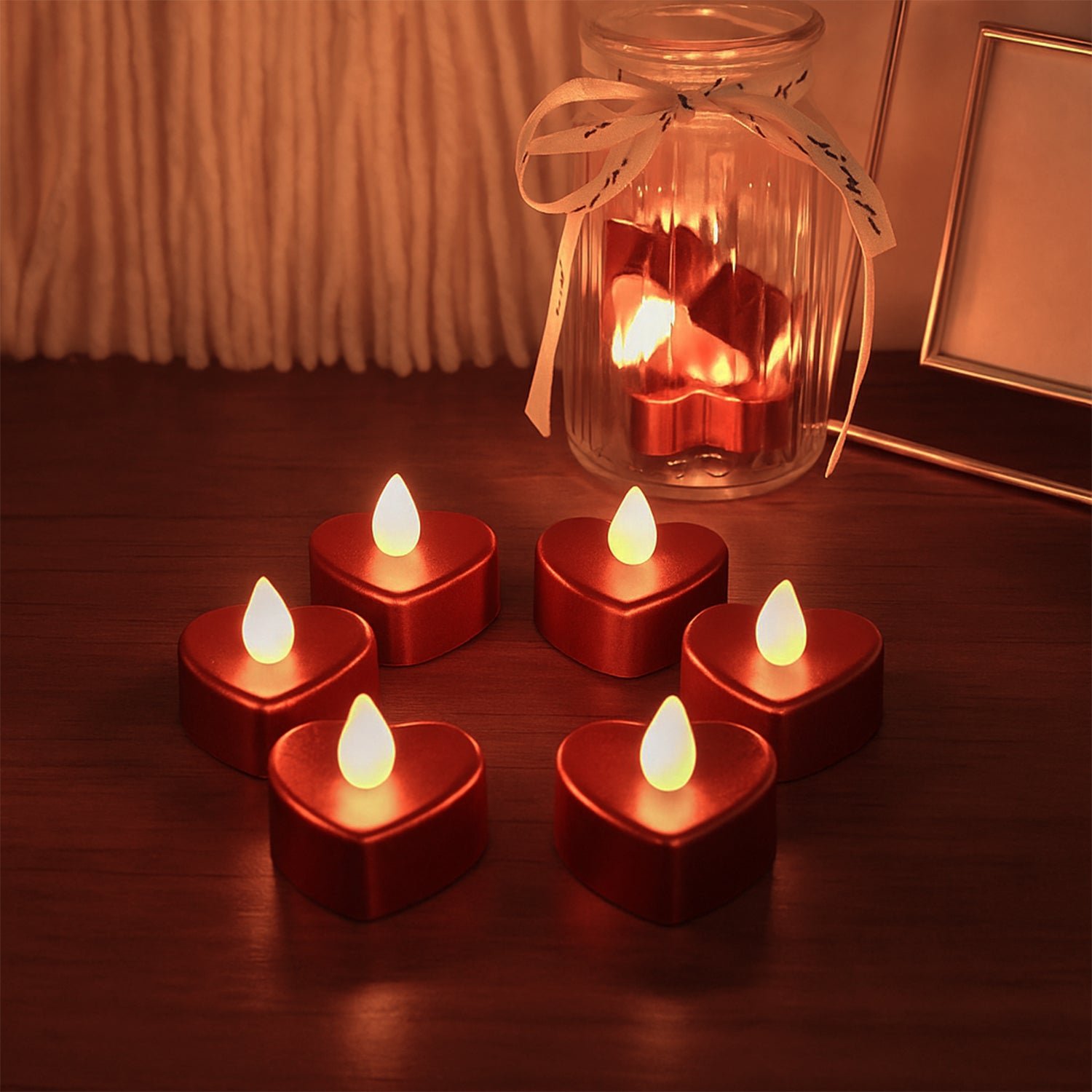 Heart Shape LED Flameless Candles – Romantic Safe Decorative Set