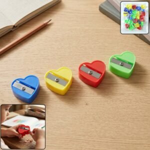 HeartSharpener-WOSKU-01 Heart Shape Pencil Sharpener – Colorful & Portable for Kids