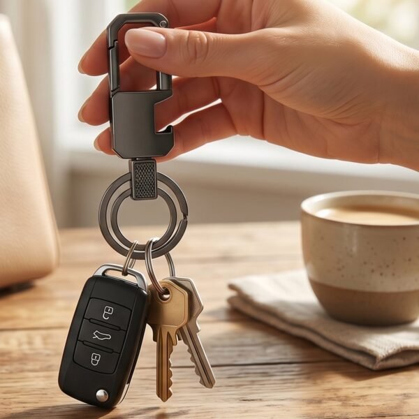 Heavy Duty Metal Key Holder – Durable Swivel Carabiner Clip