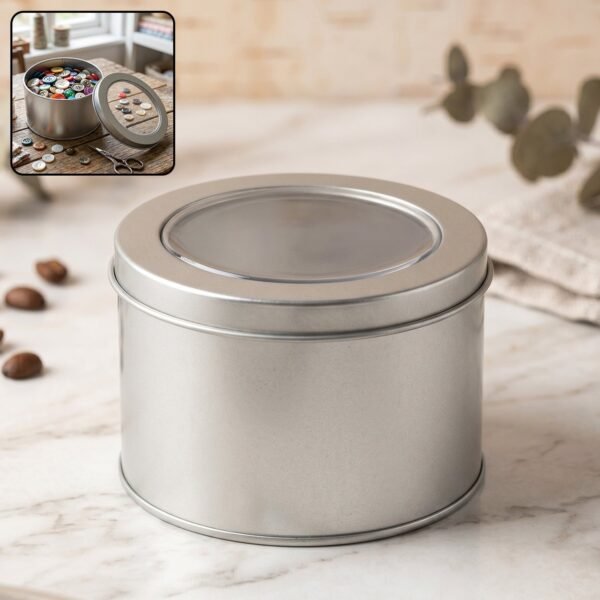 Round Metal Storage Tin Box – Compact organiser & gift box