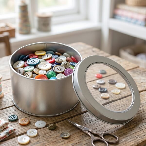 Round Metal Storage Tin Box – Compact organiser & gift box