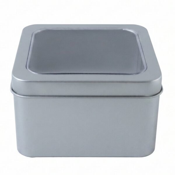 Storage Tin Box – Durable, Clear-Window with Secure Lid for Small Items
