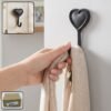 Heavy Duty Self Adhesive Wall Hook Heart Shape Key and Scarf Hanger (1 Pc)