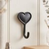 Heavy Duty Self Adhesive Wall Hook Heart Shape Key and Scarf Hanger (1 Pc)