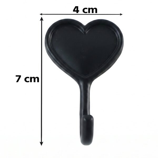 Heavy Duty Self Adhesive Wall Hook Heart Shape Key and Scarf Hanger (1 Pc)