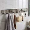 6 Hook Foldable Wall Rack with Suction Cup Mount for Bathroom Kitchen (1 Pc)