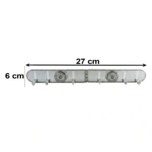 6 Hook Foldable Wall Rack with Suction Cup Mount for Bathroom Kitchen (1 Pc)