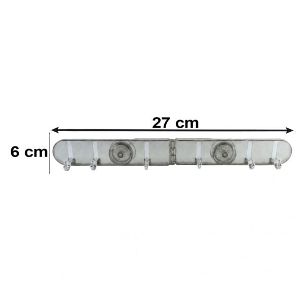 6 Hook Foldable Wall Rack with Suction Cup Mount for Bathroom Kitchen (1 Pc)