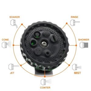 Garden Hose Spray Nozzle – Multi-Pattern with Flow Control