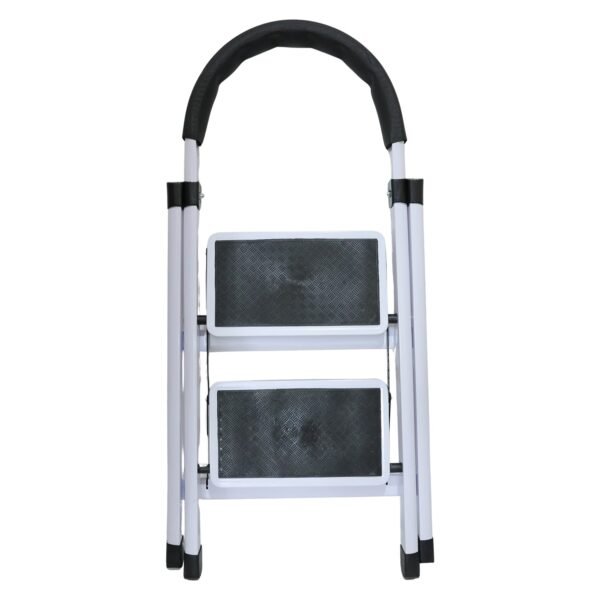 HouseHoldLadder01-04 2 Step Folding Ladder with Padded Handrail Anti Slip Steel Step Stool (1 Pc)