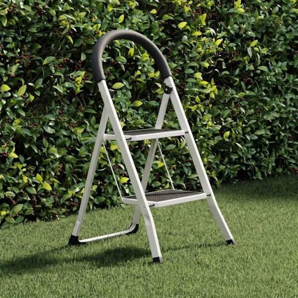HouseHoldLadder01-06 2 Step Folding Ladder with Padded Handrail Anti Slip Steel Step Stool (1 Pc)