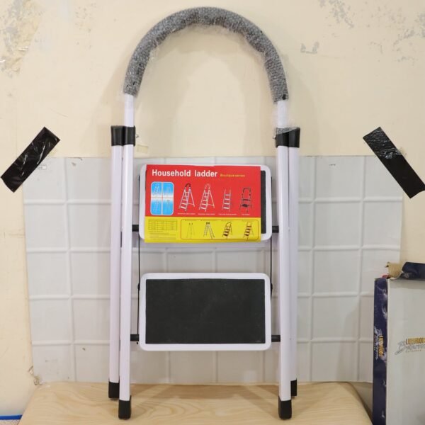 HouseHoldLadder01-live 2 Step Folding Ladder with Padded Handrail Anti Slip Steel Step Stool (1 Pc)