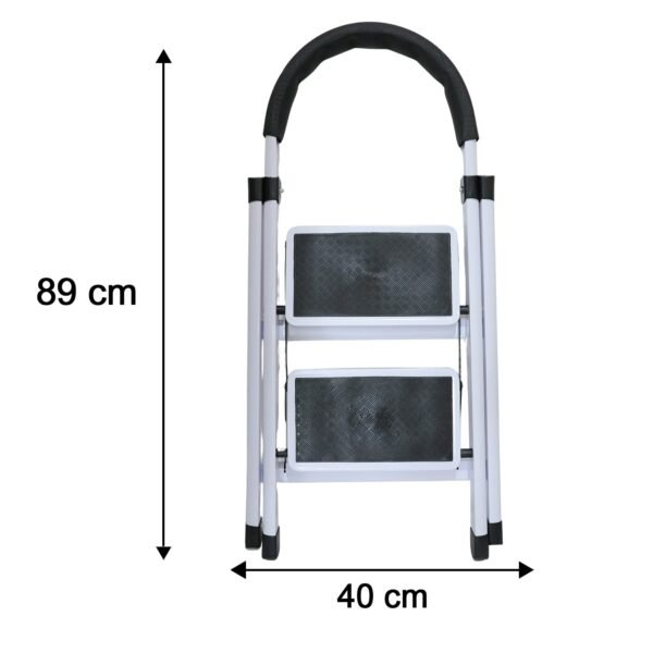 HouseHoldLadder01-size 2 Step Folding Ladder with Padded Handrail Anti Slip Steel Step Stool (1 Pc)
