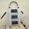 3 Step Folding Ladder with Padded Handrail Anti Slip Steel Step Stool (1 Pc)