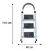 3 Step Folding Ladder with Padded Handrail Anti Slip Steel Step Stool (1 Pc)