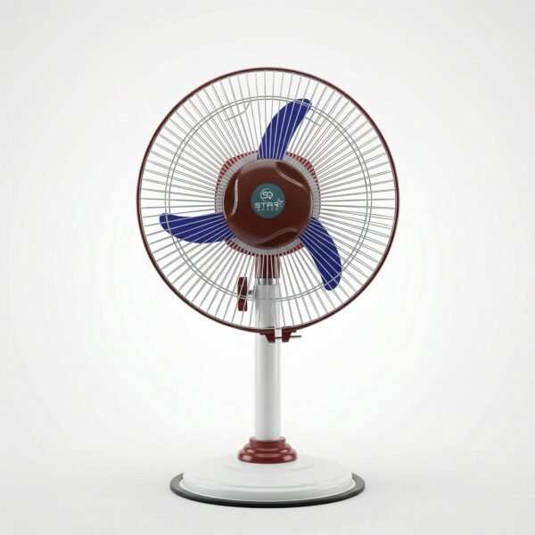 HybridTableFan-04 Pedestal Fan – Adjustable Height with LED Light & Rechargeable Power
